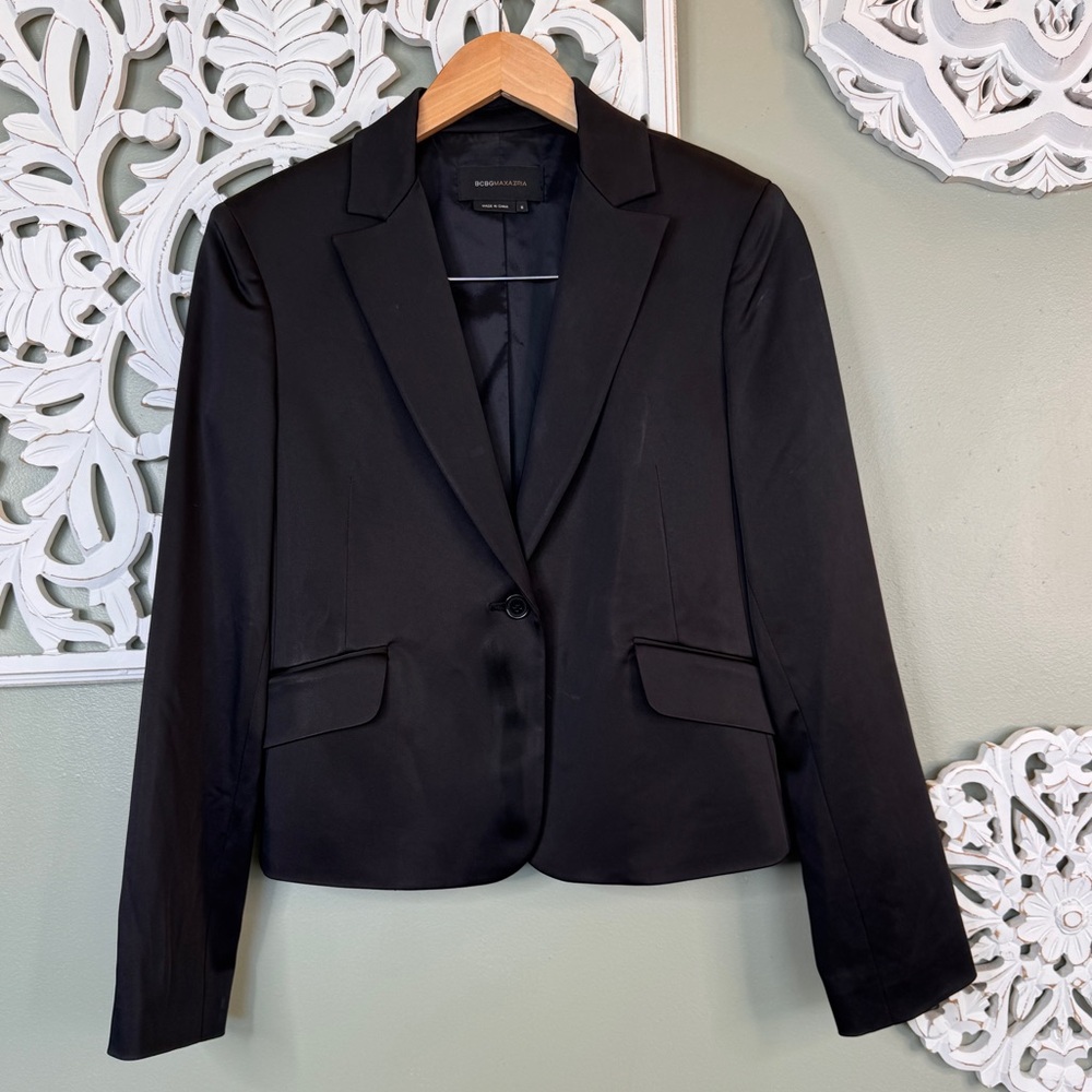 BCBGMaxAzria Black Single-Button Tailored Blazer - image 1